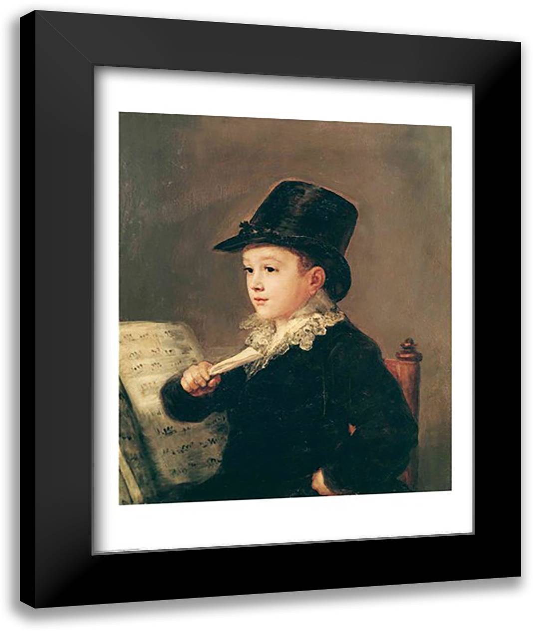 Portrait of Mariano Goya 22x28 Black Modern Wood Framed Art Print Poster by Goya, Francisco De