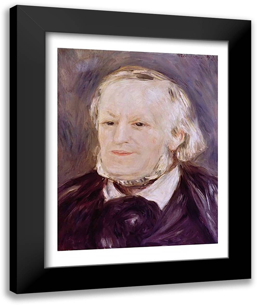 Portrait of Richard Wagner 22x28 Black Modern Wood Framed Art Print Poster by Renoir, Pierre-Auguste