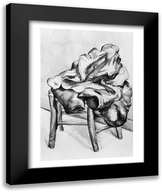 Drapery on a Chair 22x28 Black Modern Wood Framed Art Print Poster by Cezanne, Paul