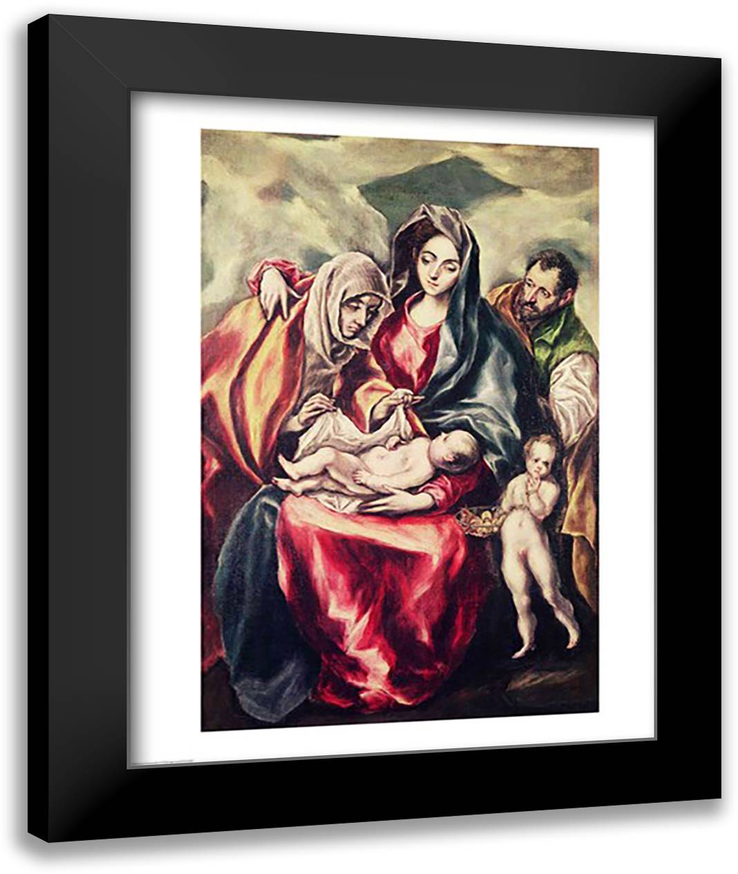 The Holy Family 22x28 Black Modern Wood Framed Art Print Poster by El Greco