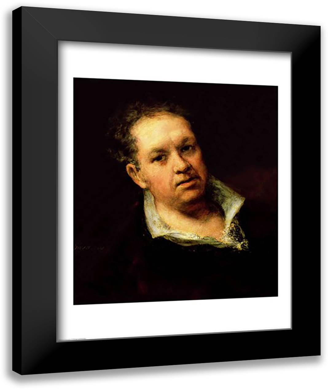Self Portrait, 1815 22x28 Black Modern Wood Framed Art Print Poster by Goya, Francisco De