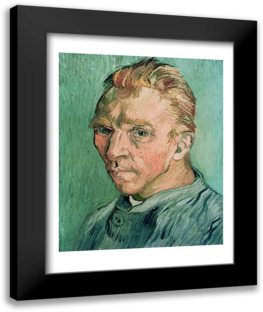 Self Portrait, 1889 22x28 Black Modern Wood Framed Art Print Poster by Van Gogh, Vincent