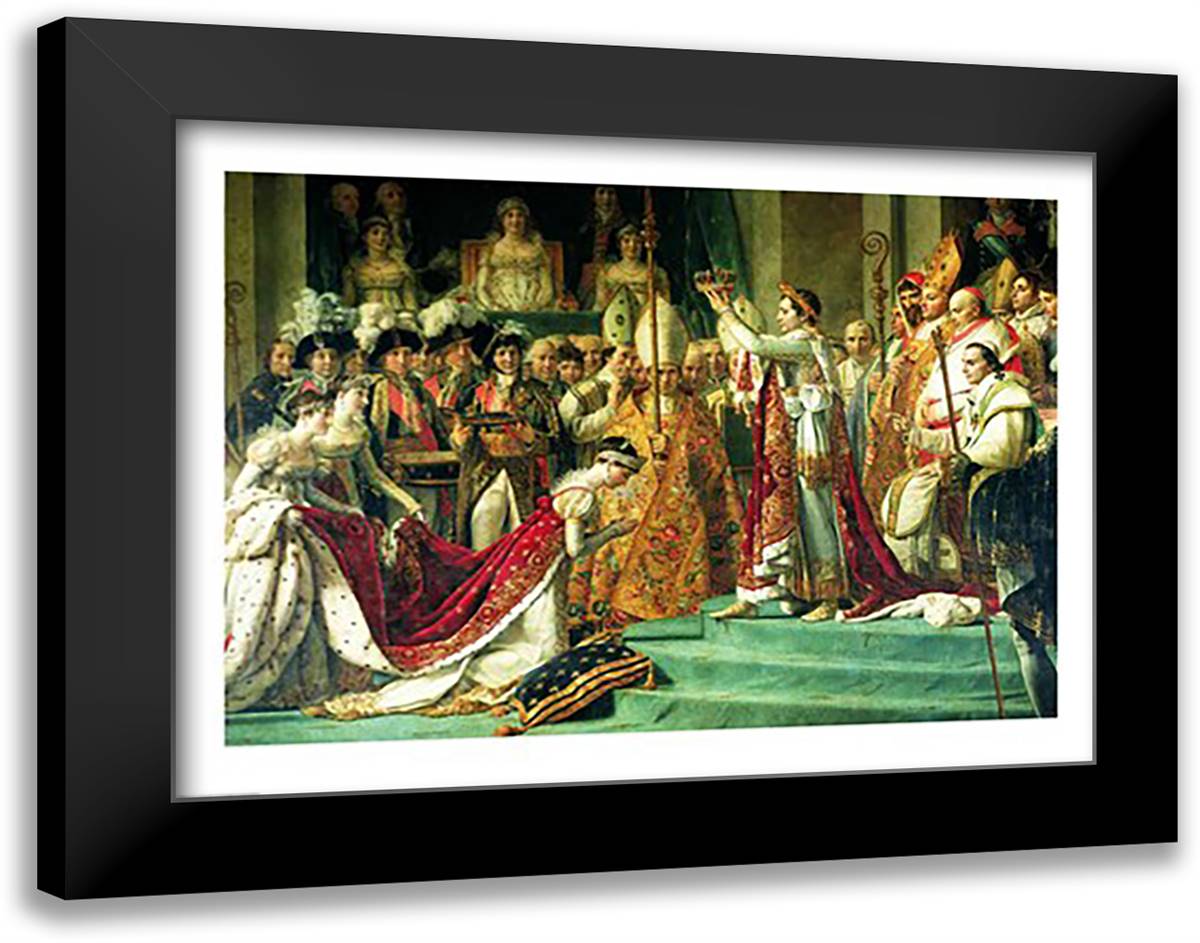 The Consecration of the Emperor Napoleon and the Coronation of the Empress Josephine 28x22 Black Modern Wood Framed Art Print Poster by David, Jacques-Louis