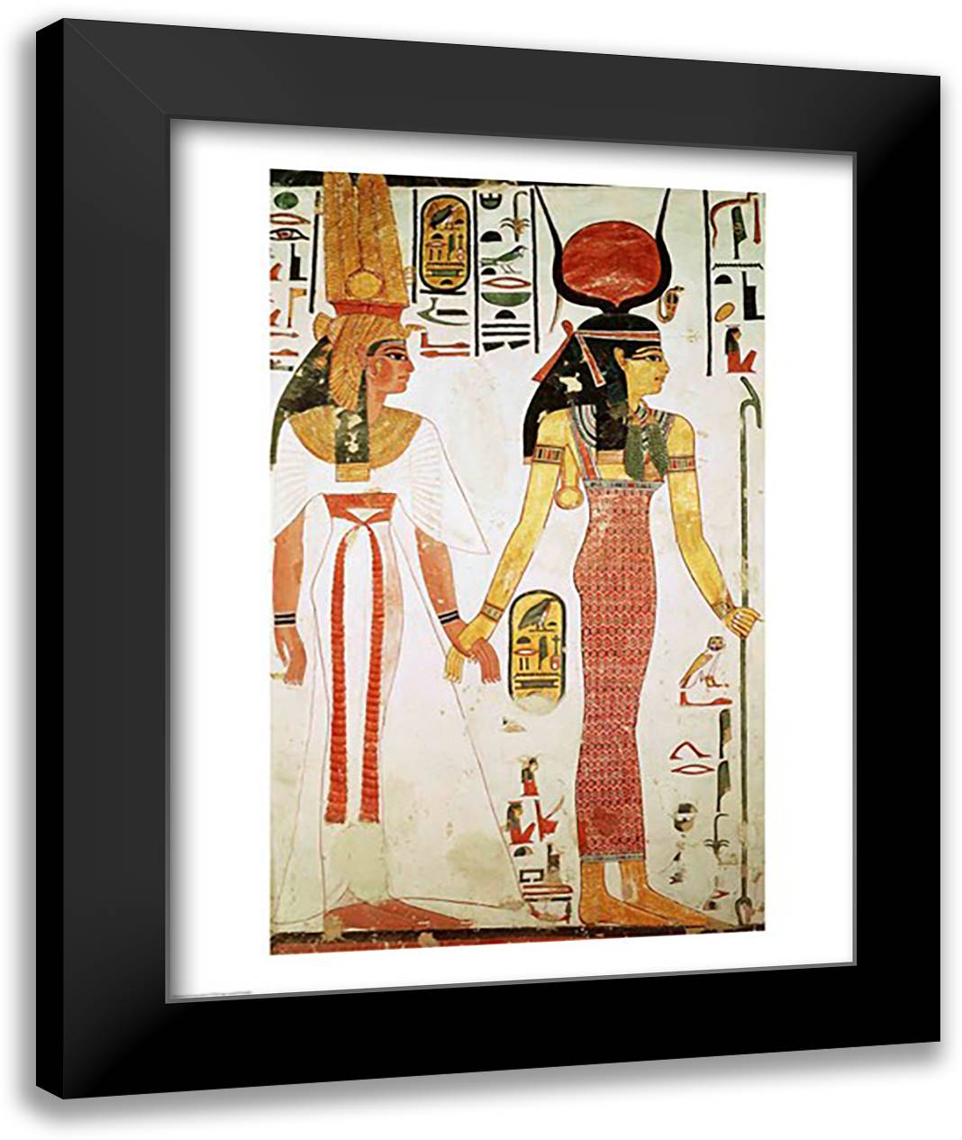 Isis and Nefertari, from the Tomb of Nefertari 22x28 Black Modern Wood Framed Art Print Poster