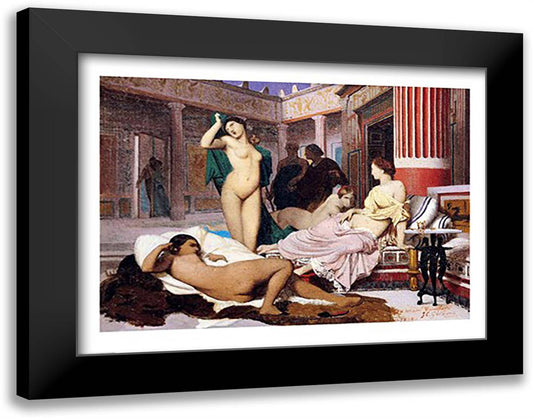 Greek Interior, 1848 28x22 Black Modern Wood Framed Art Print Poster by Gerome, Jean Leon