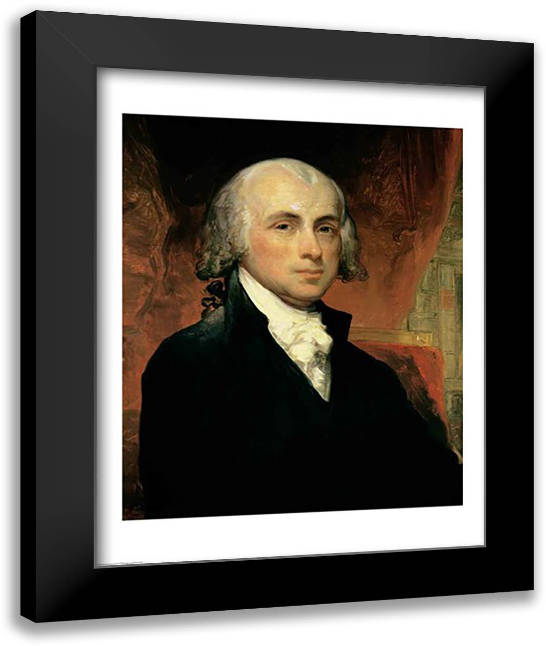 James Madison 22x28 Black Modern Wood Framed Art Print Poster