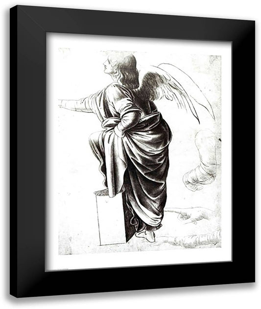 Study of an Angel 22x28 Black Modern Wood Framed Art Print Poster by da Vinci, Leonardo