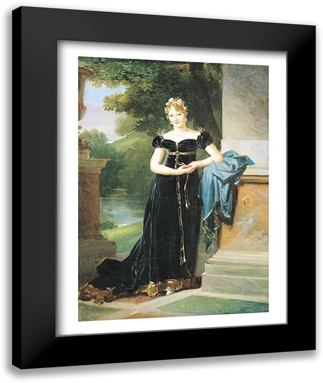 Portrait of Marie Laczinska 22x28 Black Modern Wood Framed Art Print Poster by Gerard, Francois