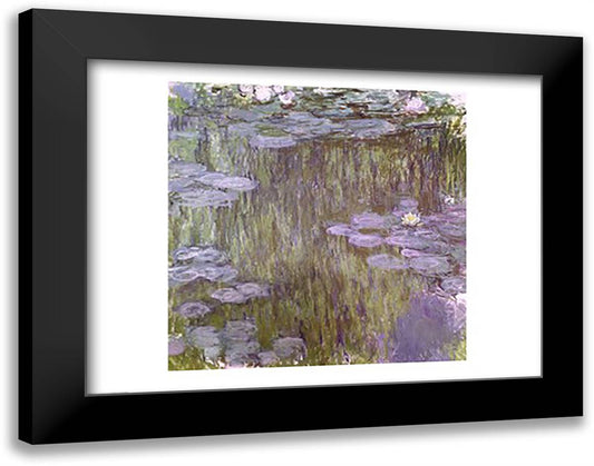 Nympheas at Giverny, 1918 28x22 Black Modern Wood Framed Art Print Poster by Monet, Claude