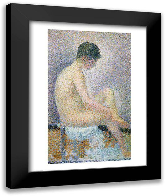 Model in Profile, 1886 22x28 Black Modern Wood Framed Art Print Poster by Seurat, Georges