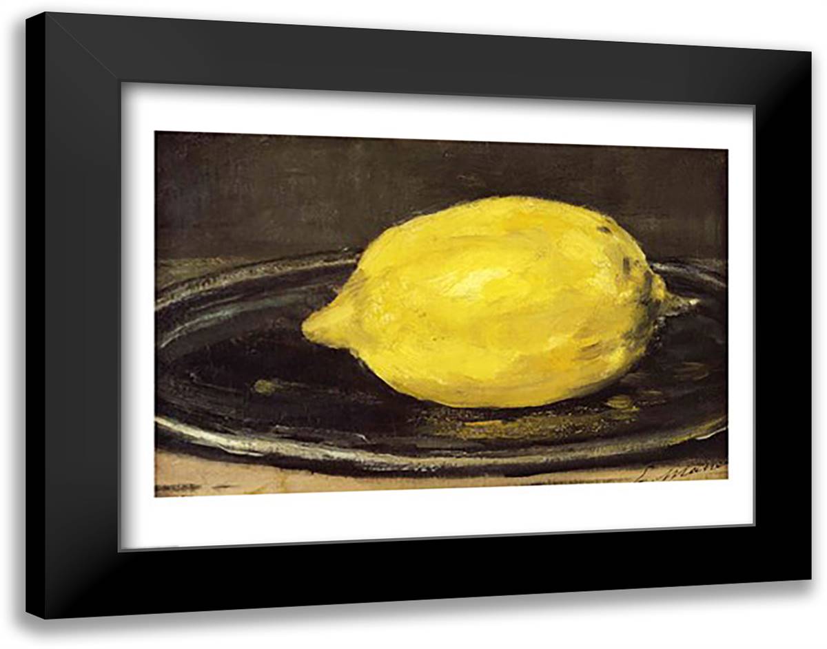 The Lemon, 1880 28x22 Black Modern Wood Framed Art Print Poster by Manet, Edouard