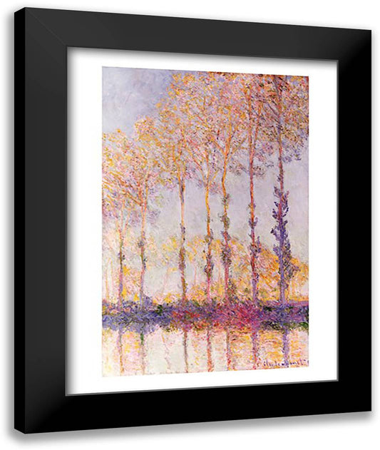 Poplars on the Banks of the Epte, 1891 22x28 Black Modern Wood Framed Art Print Poster by Monet, Claude