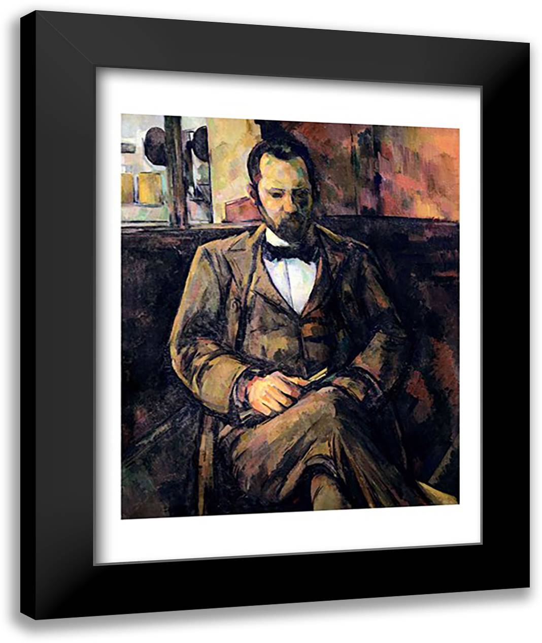 Portrait of Ambroise Vollard, 1899 22x28 Black Modern Wood Framed Art Print Poster by Cezanne, Paul