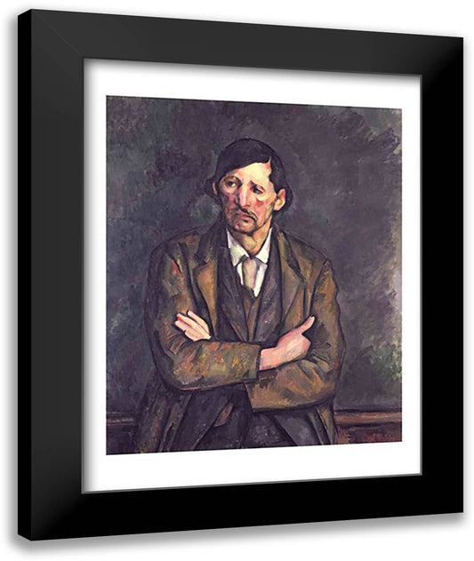 Man with Crossed Arms, c.1899 22x28 Black Modern Wood Framed Art Print Poster by Cezanne, Paul