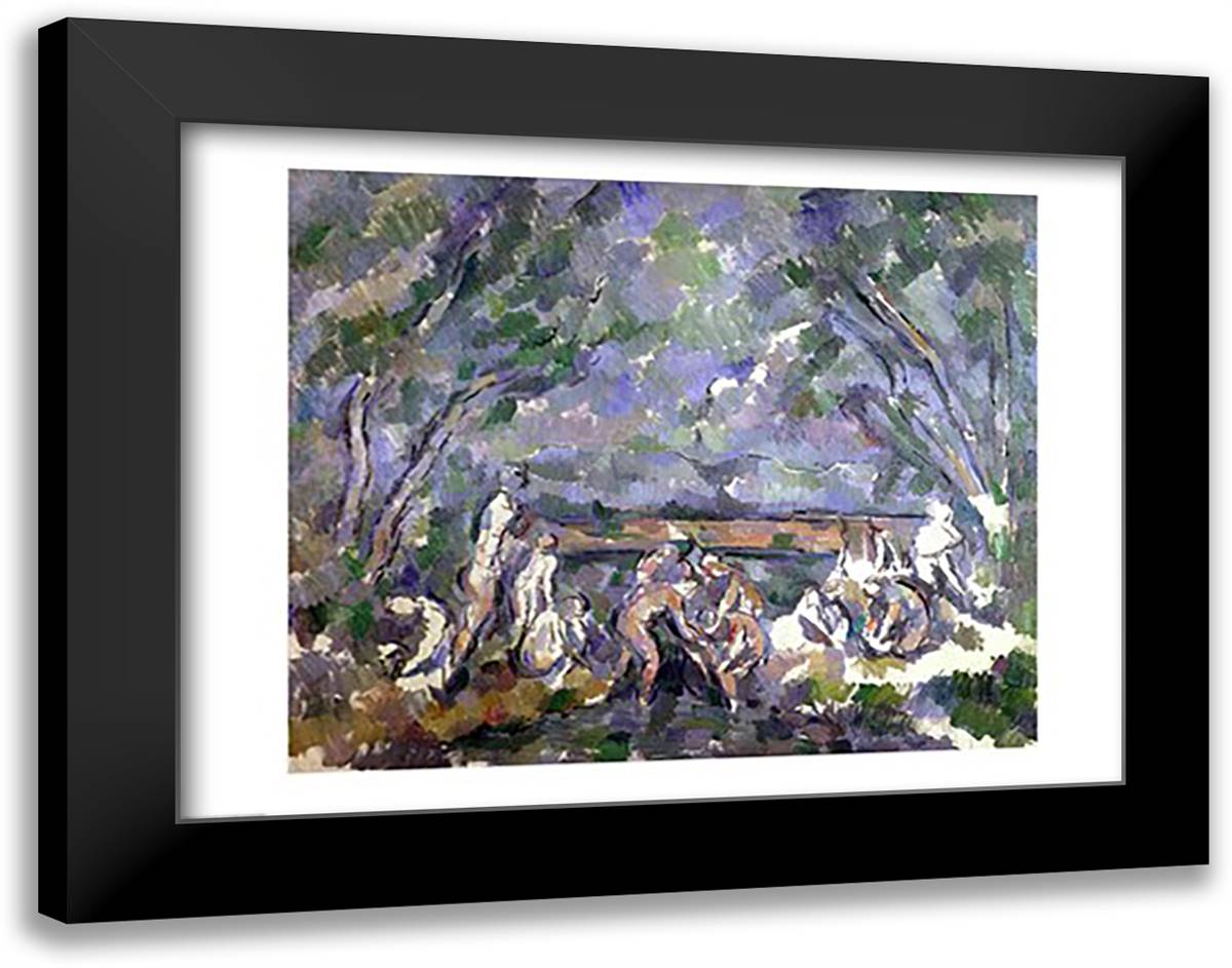 The Bathers, 1902-06 28x22 Black Modern Wood Framed Art Print Poster by Cezanne, Paul