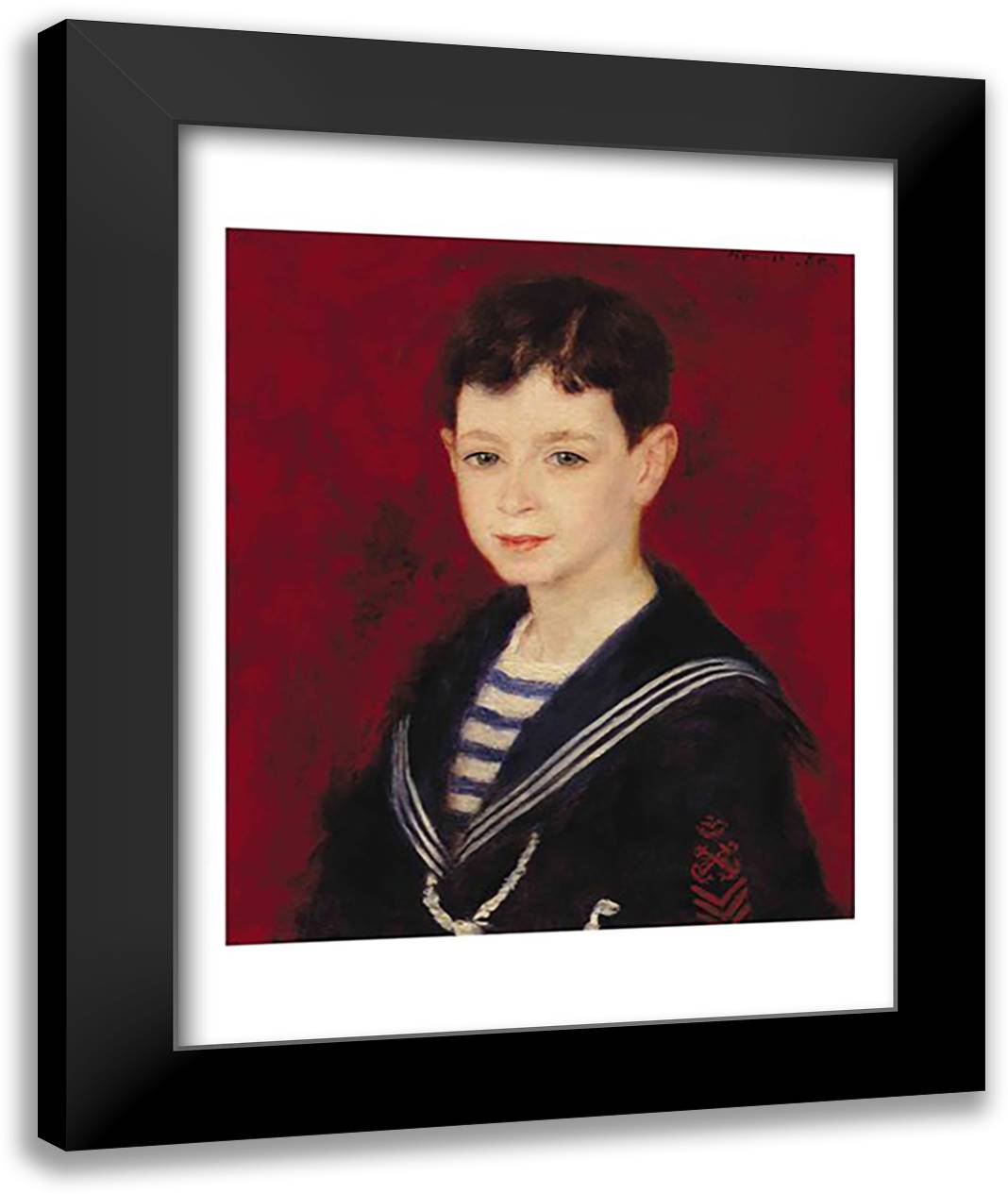 Portrait of Fernand Halphen 22x28 Black Modern Wood Framed Art Print Poster by Renoir, Pierre-Auguste