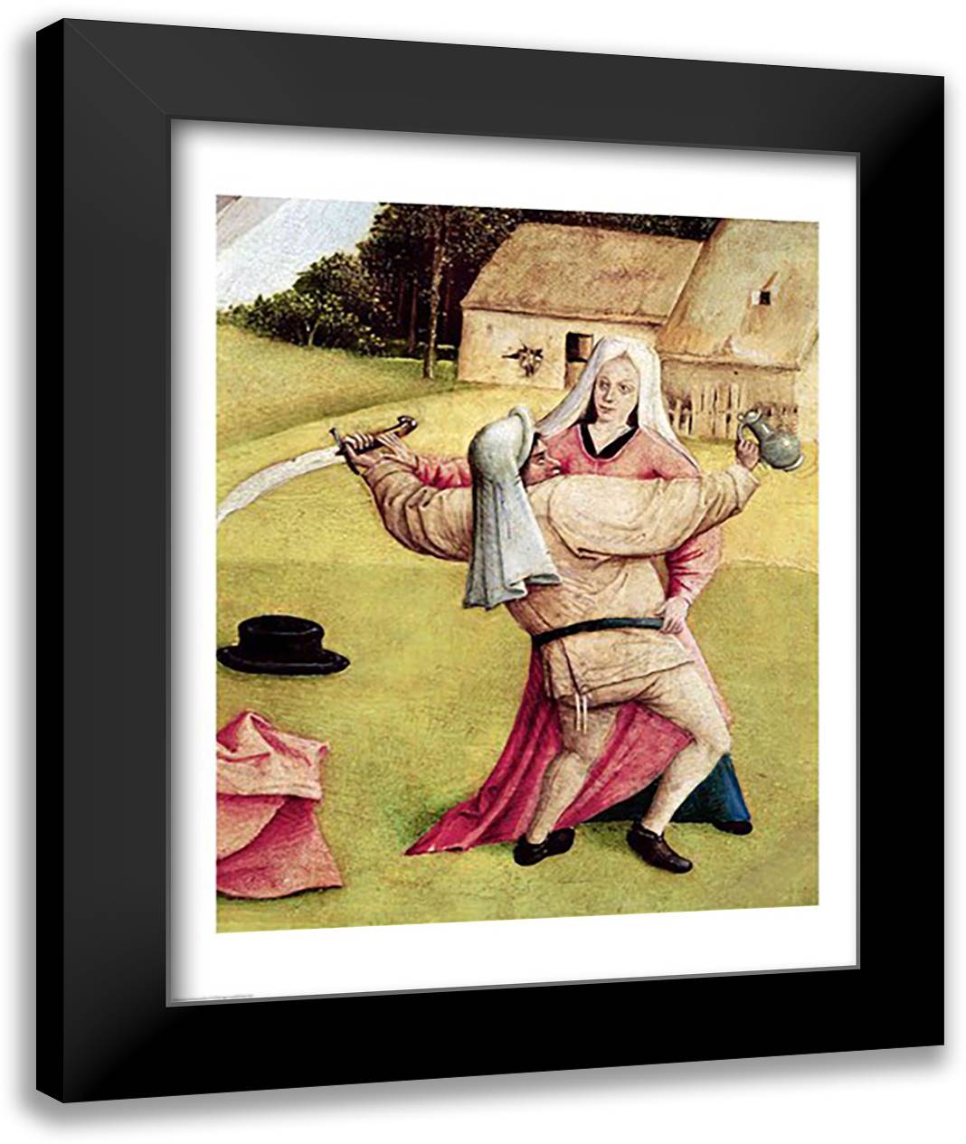 Anger, detail from 'The Table of the Seven Deadly Sins and the Four Last Things', c.1480 22x28 Black Modern Wood Framed Art Print Poster by Bosch, Hieronymus