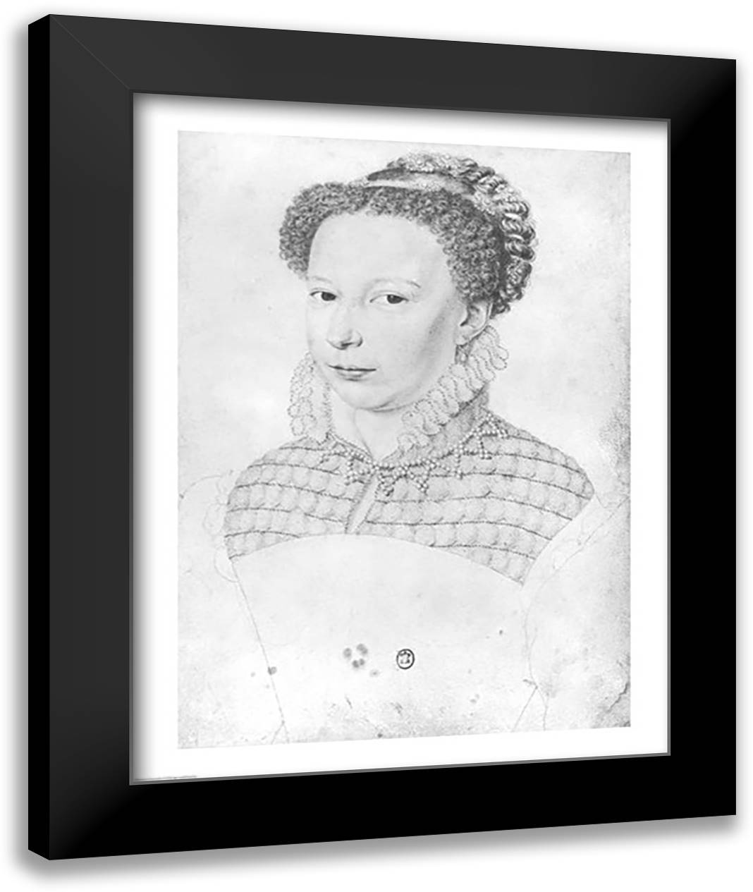 Marguerite of Valois 22x28 Black Modern Wood Framed Art Print Poster by Clouet, Francois