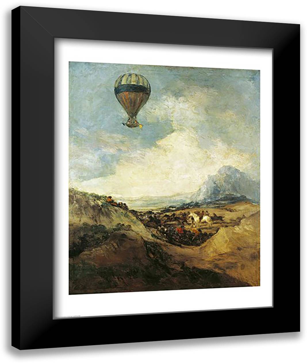 The Balloon 22x28 Black Modern Wood Framed Art Print Poster by Goya, Francisco De