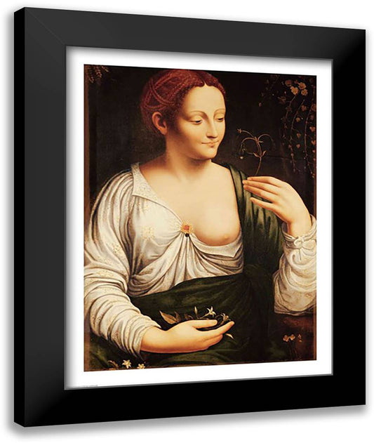 Columbine 22x28 Black Modern Wood Framed Art Print Poster by da Vinci, Leonardo