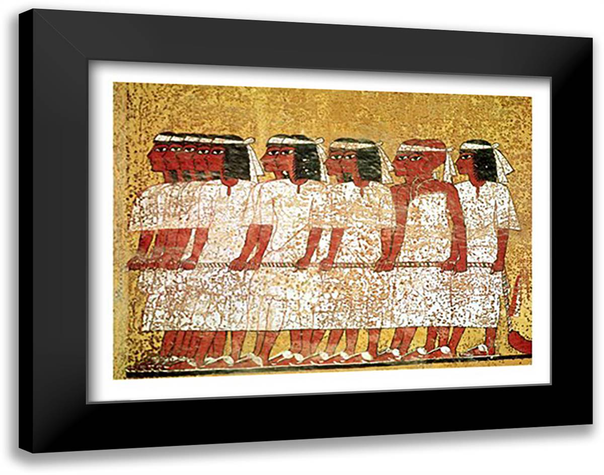 Cortege pulling the King's catafalque 28x22 Black Modern Wood Framed Art Print Poster