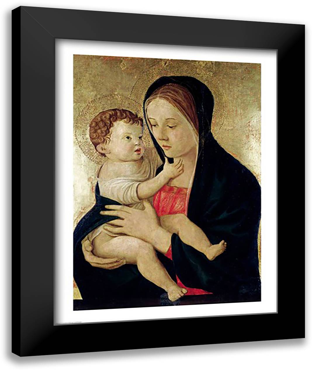 Madonna and Child 22x28 Black Modern Wood Framed Art Print Poster by Bellini, Giovanni