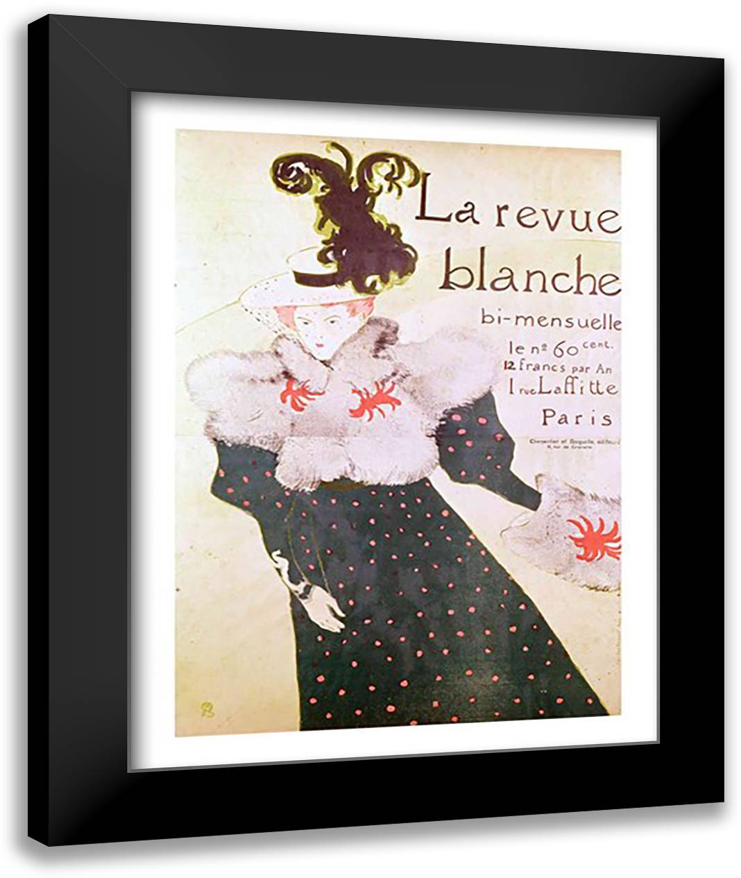 Poster advertising 'La Revue Blanche', 1895 22x28 Black Modern Wood Framed Art Print Poster by Toulouse-Lautrec, Henri de