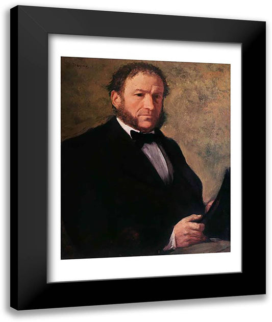 Portrait of Monsieur Ruelle, 1861 22x28 Black Modern Wood Framed Art Print Poster by Degas, Edgar