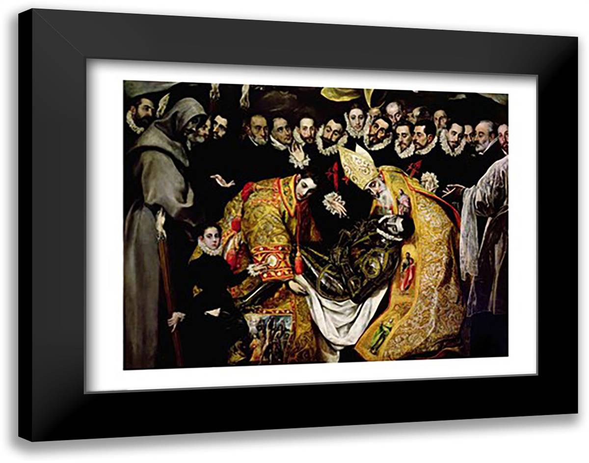 The Burial of Count Orgaz 28x22 Black Modern Wood Framed Art Print Poster by El Greco