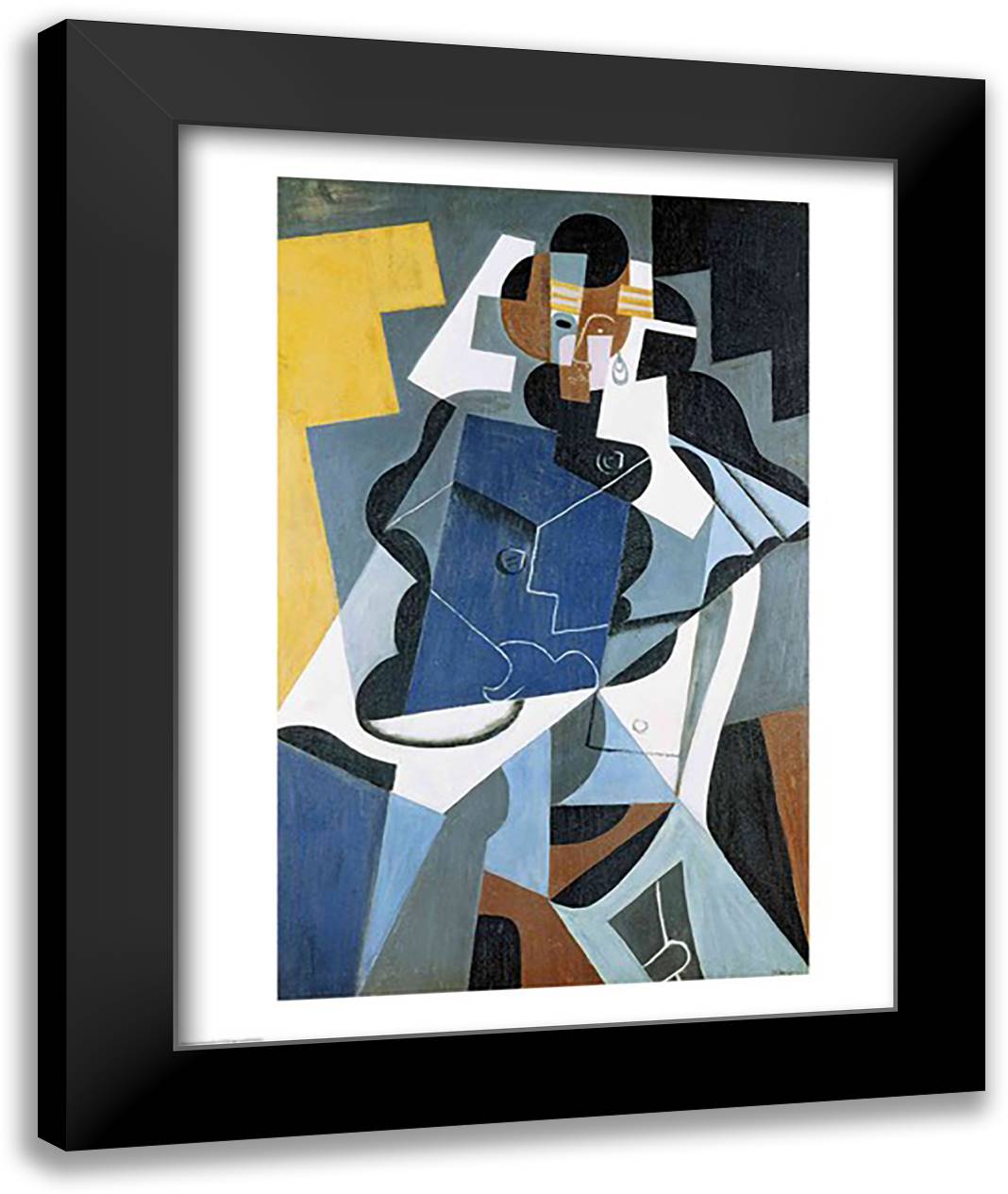 Figure of a Woman, 1917 22x28 Black Modern Wood Framed Art Print Poster by Gris, Juan