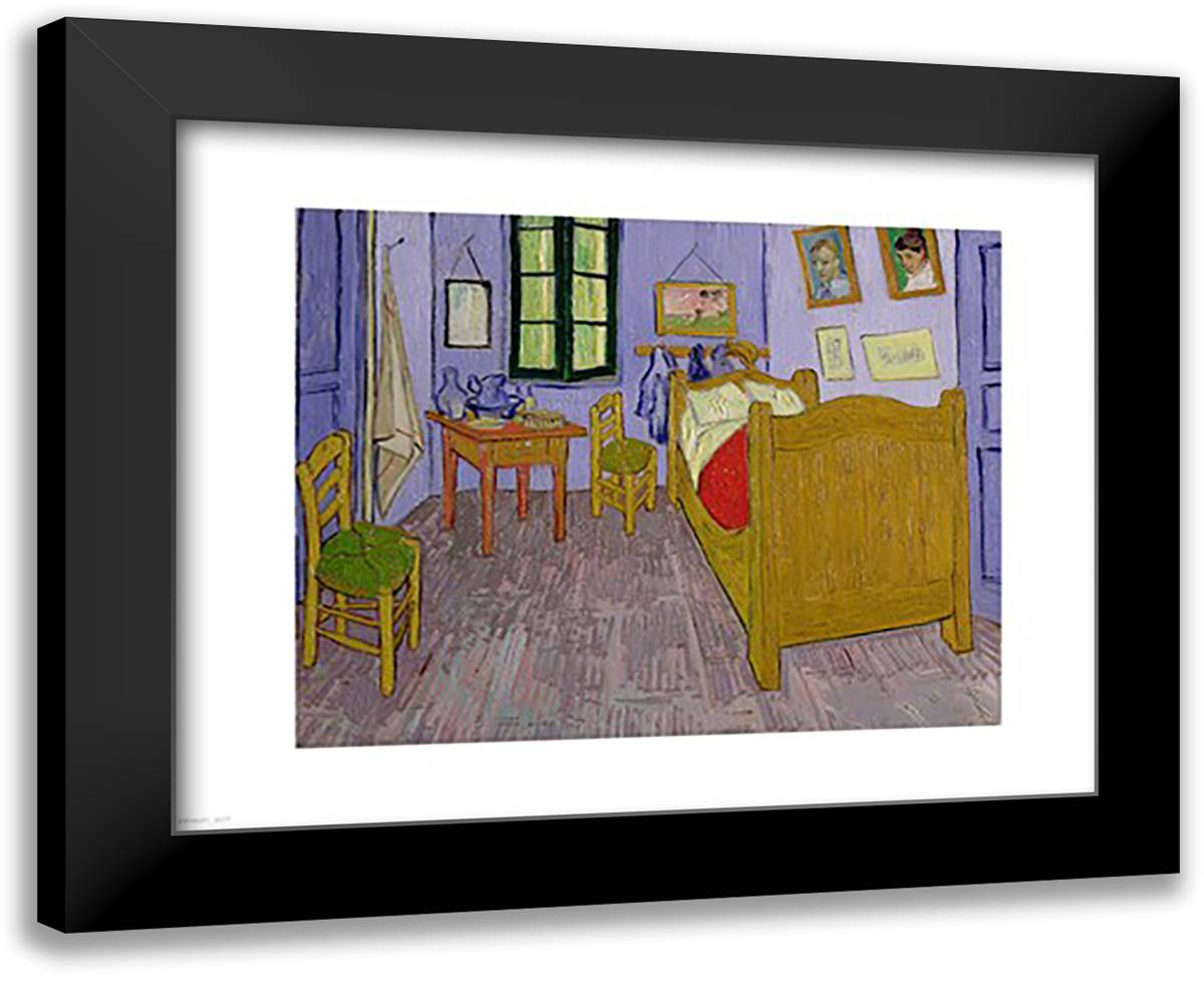 The Bedroom at Arles, c.1887 28x22 Black Modern Wood Framed Art Print Poster by Van Gogh, Vincent