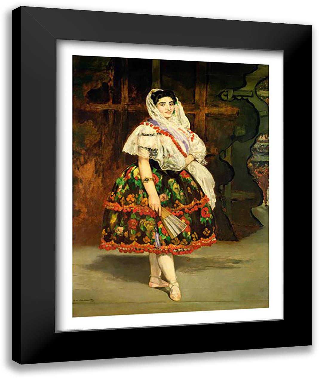 Lola de Valence, 1862 22x28 Black Modern Wood Framed Art Print Poster by Manet, Edouard