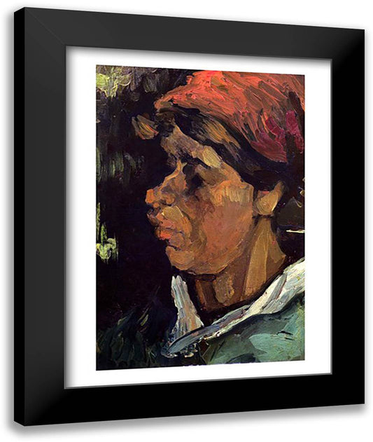 Head of a Dutch Peasant, 1884 22x28 Black Modern Wood Framed Art Print Poster by Van Gogh, Vincent