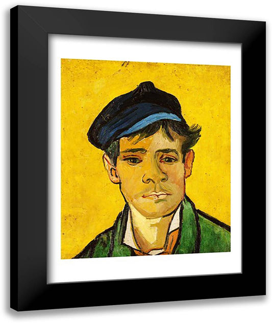Young Man with a Hat, 1888 22x28 Black Modern Wood Framed Art Print Poster by Van Gogh, Vincent
