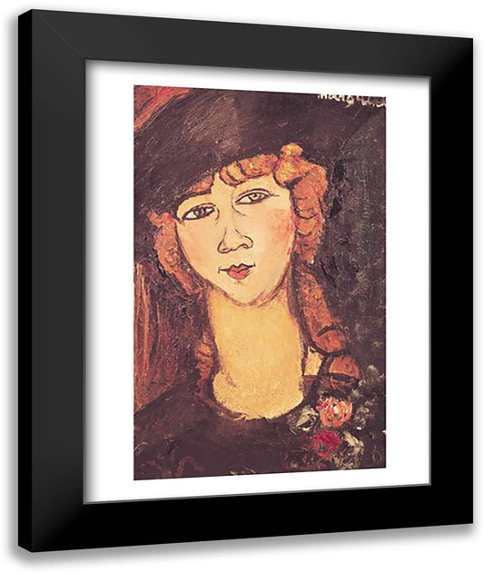 Lolotte, 1917 22x28 Black Modern Wood Framed Art Print Poster by Modigliani, Amedeo