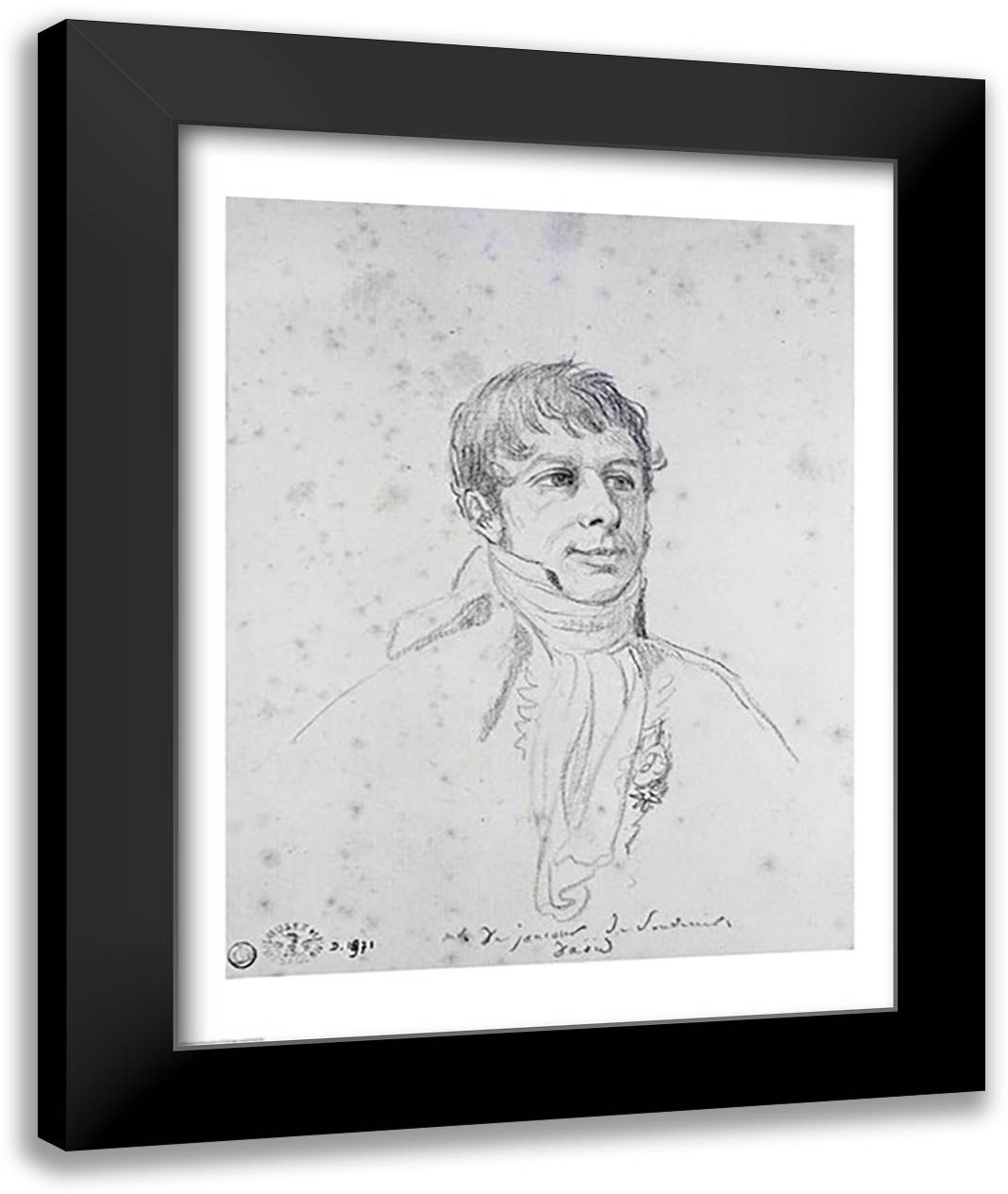 Count Francois Arnail de Jaucourt 22x28 Black Modern Wood Framed Art Print Poster by David, Jacques-Louis