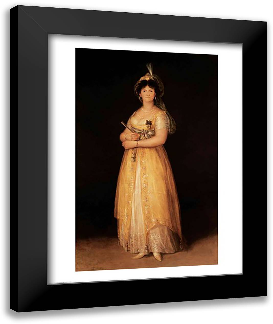 Portrait of Queen Maria Luisa 22x28 Black Modern Wood Framed Art Print Poster by Goya, Francisco De