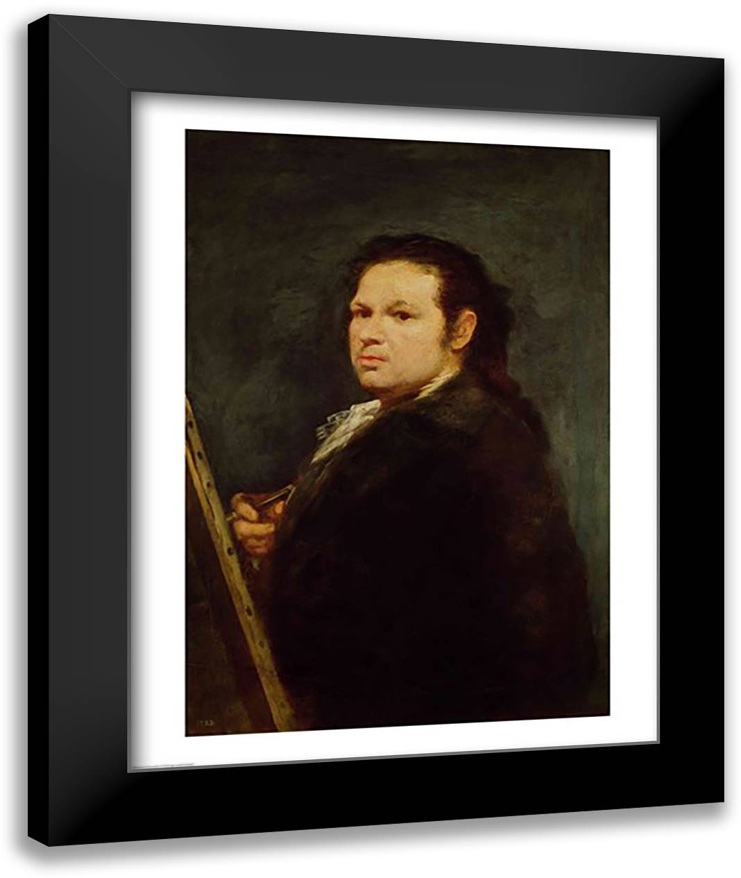 Self portrait, 1783 22x28 Black Modern Wood Framed Art Print Poster by Goya, Francisco De