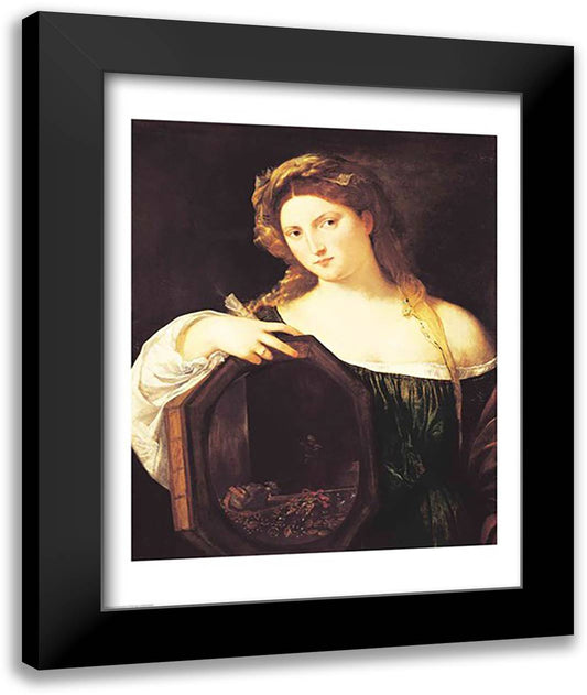 Allegory of Vanity 22x28 Black Modern Wood Framed Art Print Poster by Titian