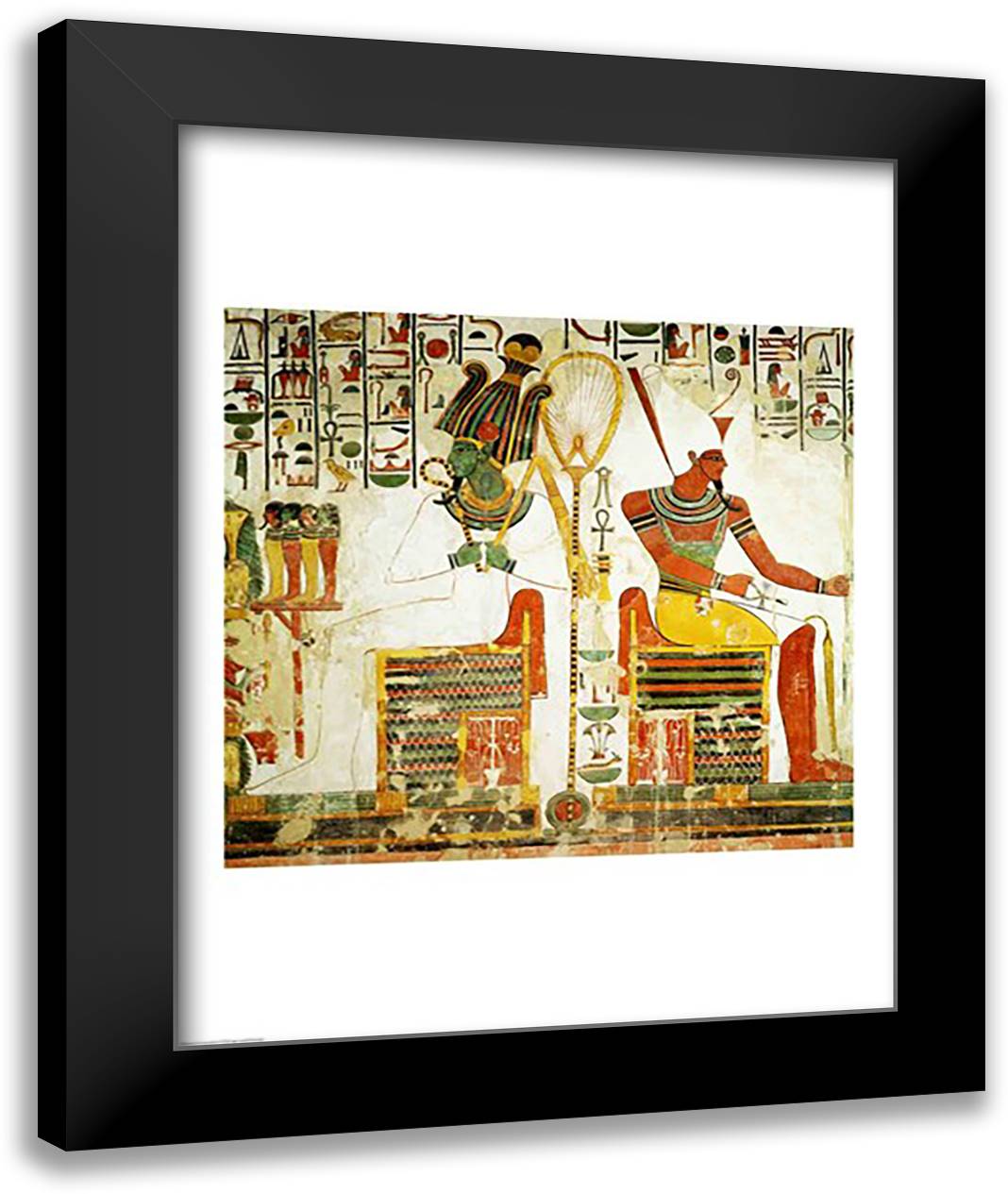 The Gods Osiris and Atum, from the Tomb of Nefertari 22x28 Black Modern Wood Framed Art Print Poster