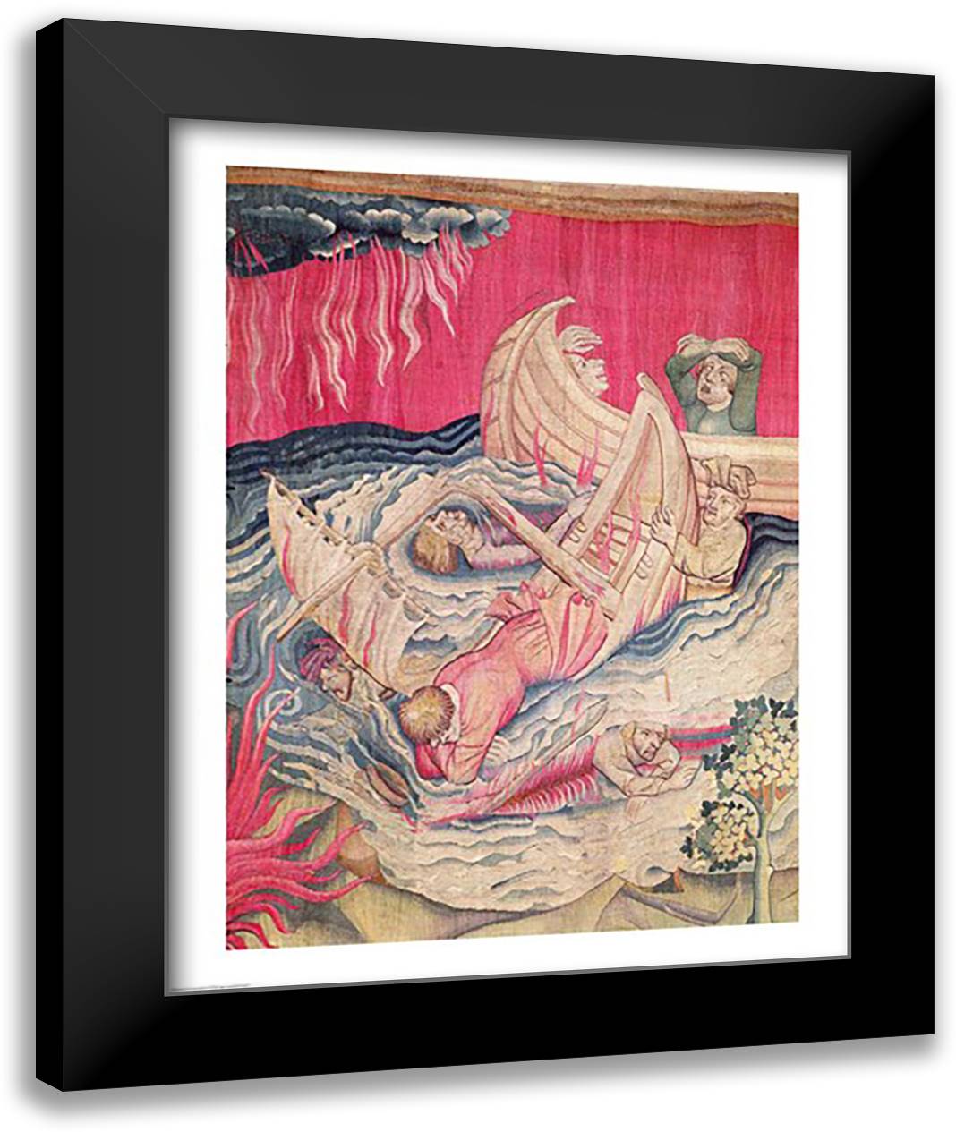 The Second Trumpet and the Shipwreck 22x28 Black Modern Wood Framed Art Print Poster by Bataille, Nicolas