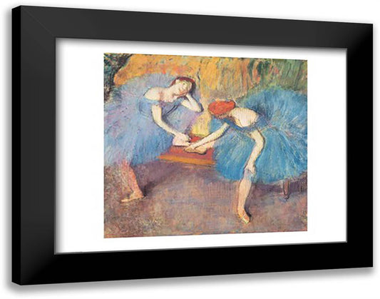Two Dancers at Rest 28x22 Black Modern Wood Framed Art Print Poster by Degas, Edgar
