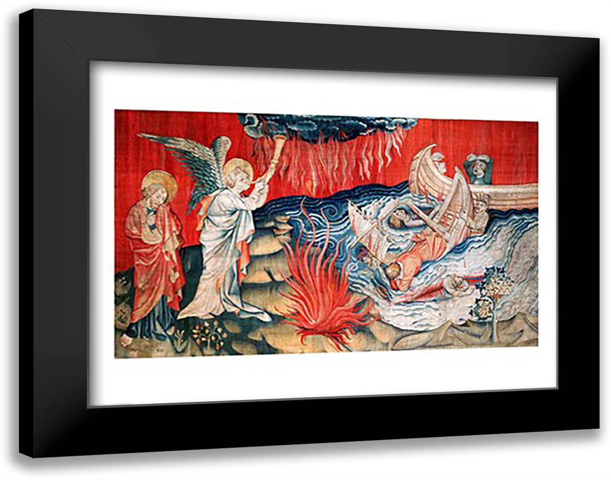 The Second Trumpet and the Shipwreck 28x22 Black Modern Wood Framed Art Print Poster by Bataille, Nicolas