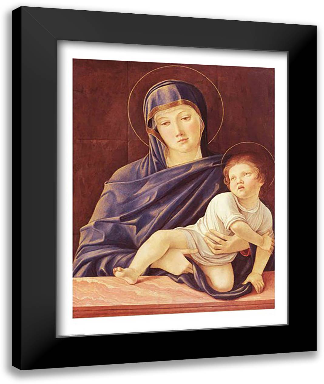 Virgin and Child 22x28 Black Modern Wood Framed Art Print Poster by Bellini, Giovanni