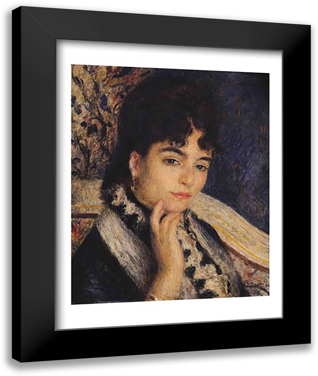 Portrait of Madame Alphonse Daudet 22x28 Black Modern Wood Framed Art Print Poster by Renoir, Pierre-Auguste