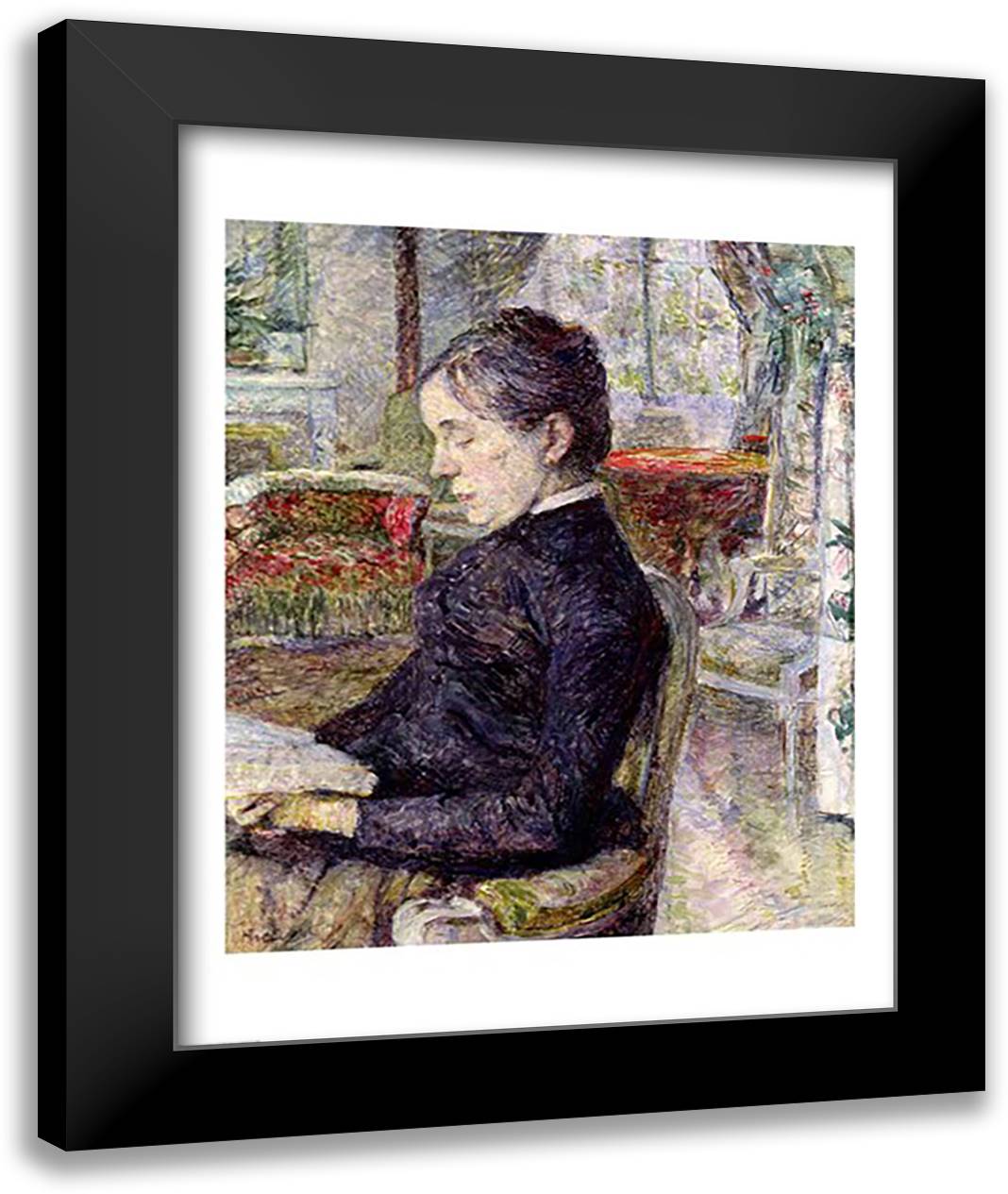 Adele Tapie de Celeyran 22x28 Black Modern Wood Framed Art Print Poster by Toulouse-Lautrec, Henri de