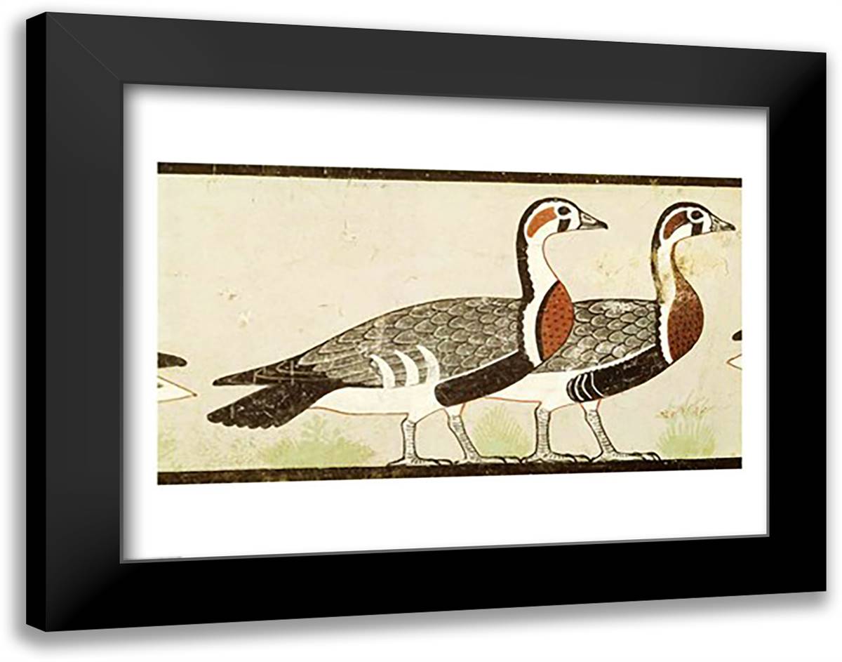 Geese, from the Tomb of Nefermaat and Atet, Old Kingdom 28x22 Black Modern Wood Framed Art Print Poster