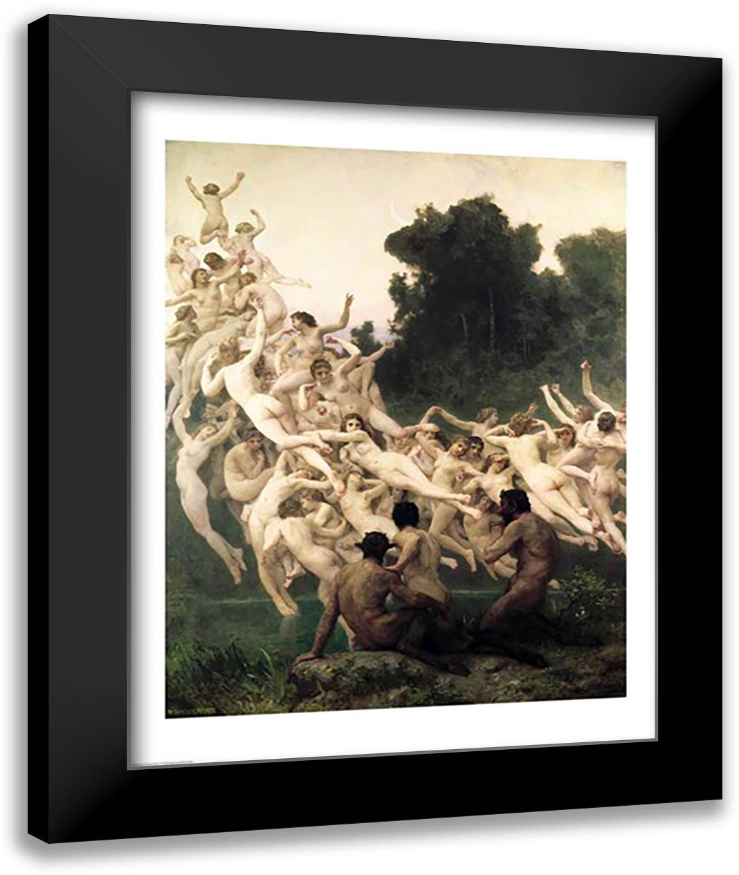 The Oreads, 1902 22x28 Black Modern Wood Framed Art Print Poster by Bouguereau, William Adolphe