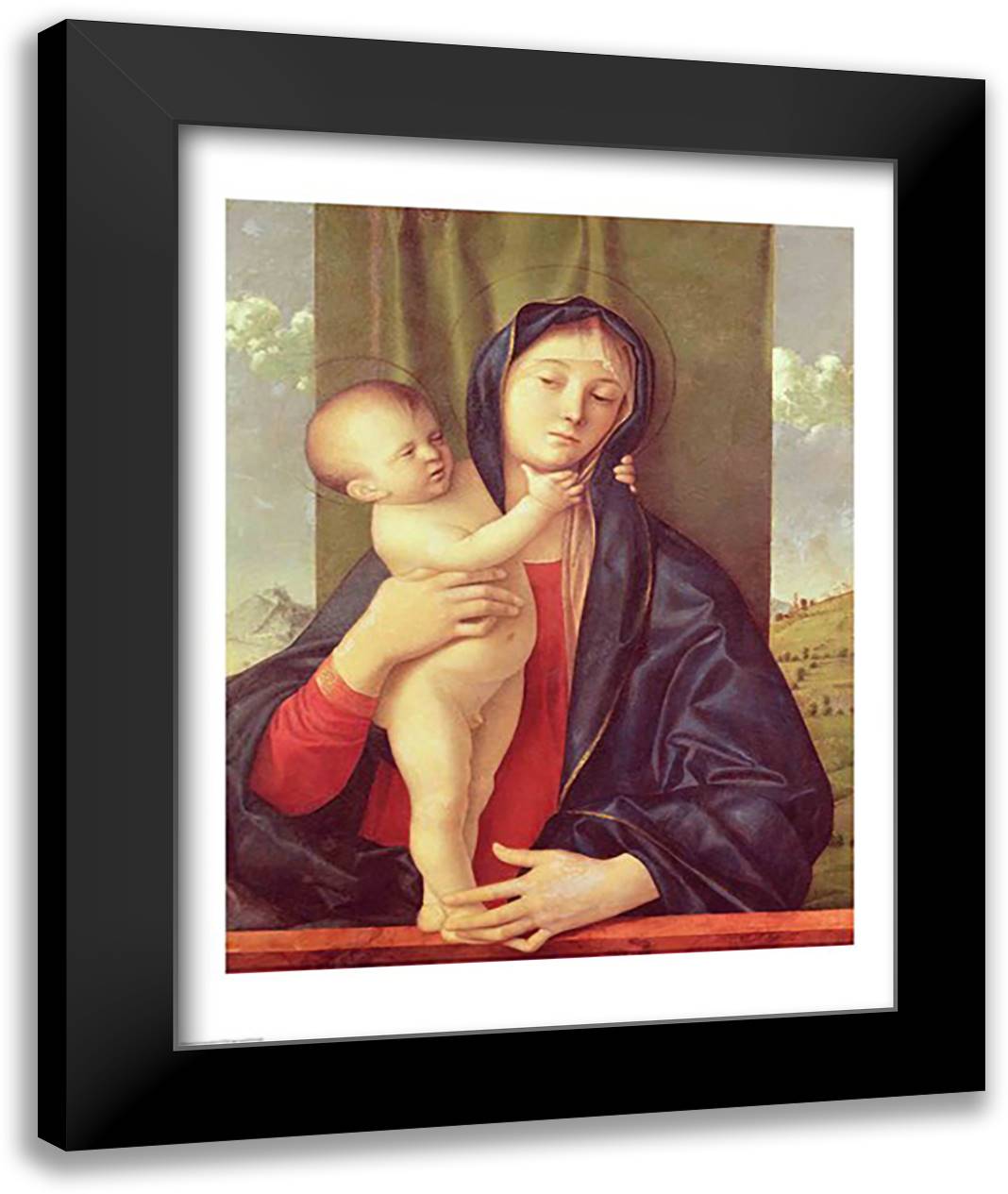 Virgin and Child 22x28 Black Modern Wood Framed Art Print Poster by Bellini, Giovanni