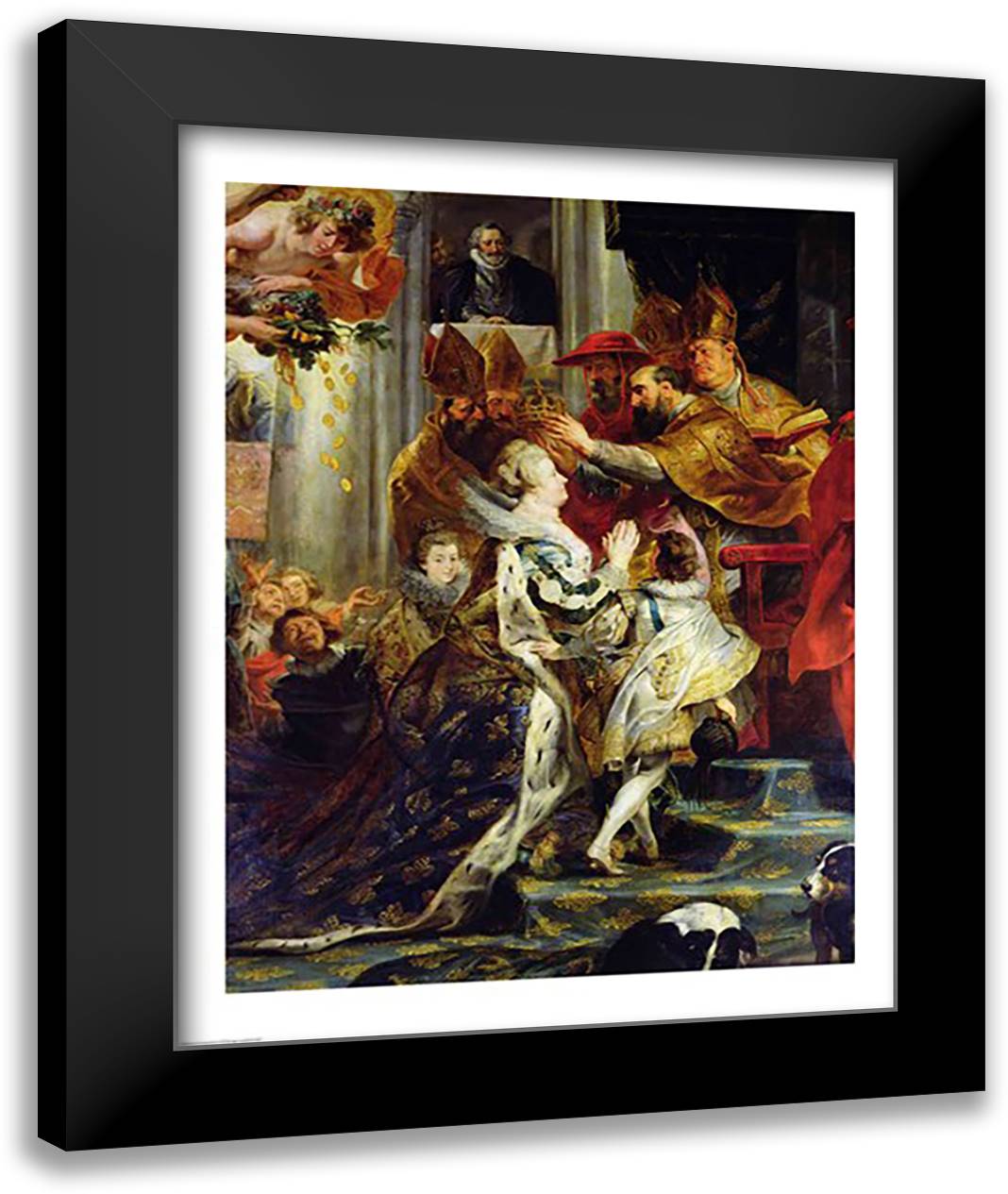 The Medici Cycle: The Coronation of Marie de Medici, detail of the crowning 22x28 Black Modern Wood Framed Art Print Poster by Rubens, Peter Paul